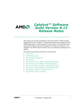 Catalyst™ Software Suite Version 8.12 Release Notes