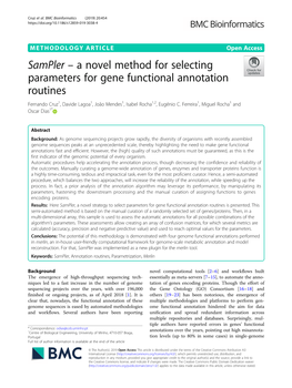 A Novel Method for Selecting Parameters for Gene Functional Annotation Routines Fernando Cruz1, Davide Lagoa1, João Mendes1, Isabel Rocha1,2, Eugénio C