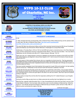 May 2016 10-13 Club of Charlotte Newsletter