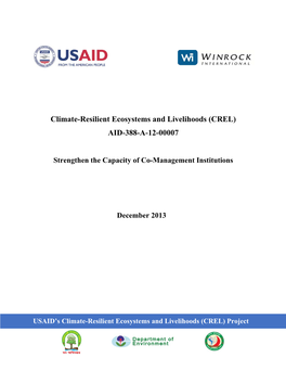 Climate-Resilient Ecosystems and Livelihoods (CREL) AID-388-A-12