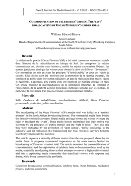 William Edward Heuva Résumé Mots-Clés Abstract Keywords