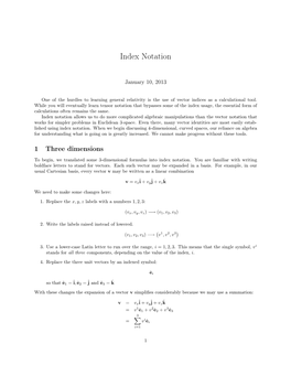 Index Notation