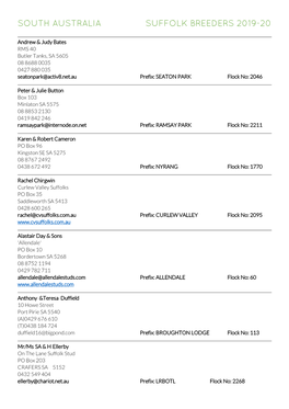 South Australia Suffolk Breeders 2019-20