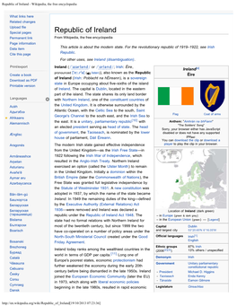 Republic of Ireland. Wikipedia. Last Modified