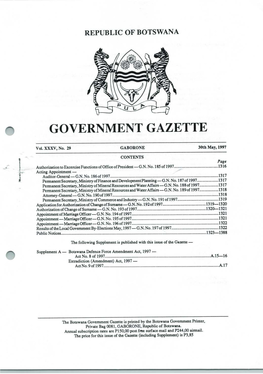 Government Gazette