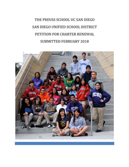 The Preuss School Uc San Diego San Diego Unified School District Petition for Charter Renewal Submitted February 2018