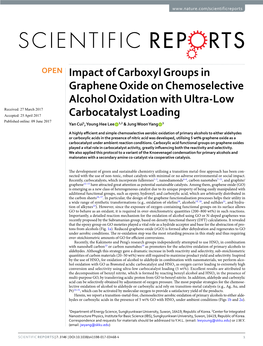 Impact of Carboxyl Groups in Graphene Oxide on Chemoselective