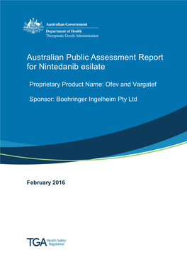 Australian Public Assessment Report for Nintedanib Esilate