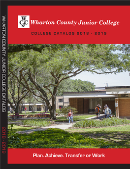 WCJC College Catalog (2018-2019)