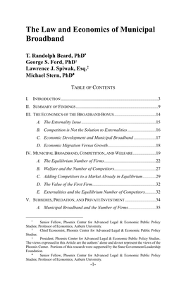 The Law and Economics of Municipal Broadband