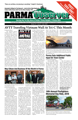 AVTT Traveling Vietnam Wall at Tri-C This Month by Jeannie Roberts of Hurt: Between Innocence Mayor Tim Degeeter