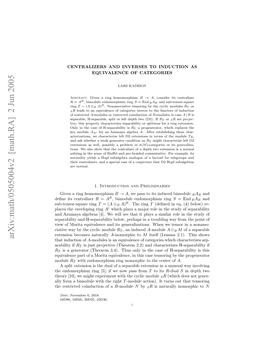 Arxiv:Math/0505004V2