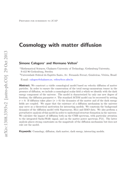 Cosmology with Matter Diffusion