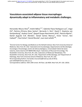 Vasculature-Associated Adipose Tissue Macrophages Dynamically Adapt to Inflammatory and Metabolic Challenges