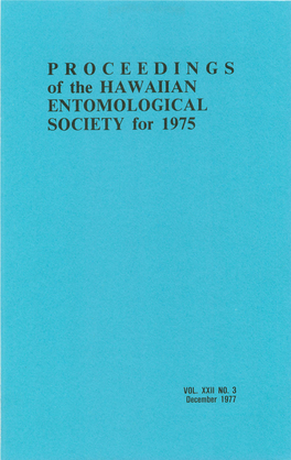 PROCEEDINGS of the HAWAIIAN SOCIETY for 1975