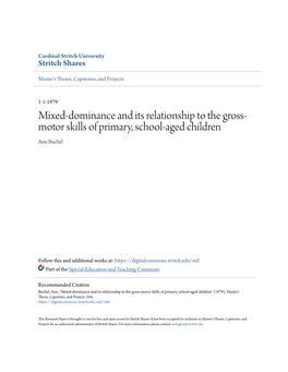 Mixed-Dominance and Its Relationship to the Gross-Motor Skills of Primary, School-Aged Children