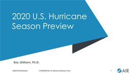 2020 U.S. Hurricane Season Preview