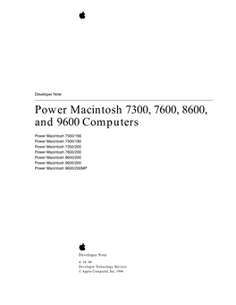 Power Macintosh 7300, 7600, 8600, and 9600 Computers