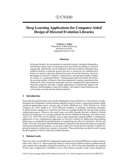 Deep Learning Applications for Computer-Aided Design of Directed Evolution Libraries