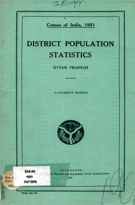 District Population Statistics, 21-Fatehpur, Uttar Pradesh