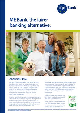 ME Bank, the Fairer Banking Alternative