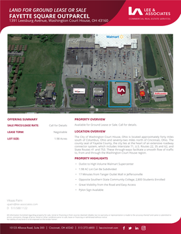 Washington CH Outlot Sale/Lease Brochure