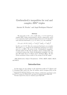 Grothendieck's Inequalities for Real and Complex