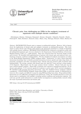 Chronic Pain: How Challenging Are Ddis in the Analgesic Treatment of Inpatients with Multiple Chronic Conditions?