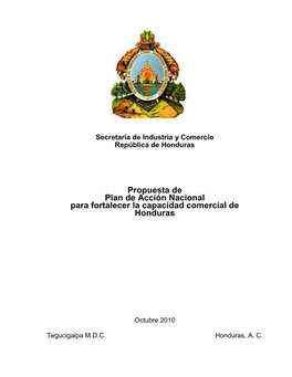 Propuesta De Plan De Acción Nacional Para Fortalecer La Capacidad Comercial De Honduras