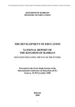 The Development of Education National Report