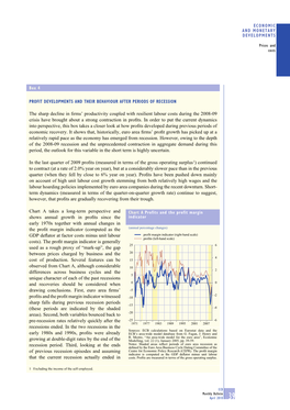 Profit Developments and Their Behaviour After Periods of Recession