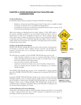 Chapter 4: Other On-Road Bicycle Facilities and Considerations