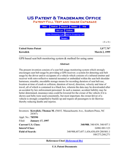 GPS Based Seat Belt Monitoring System & Method for Using Same