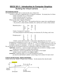 CS 351 Introduction to Computer Graphics