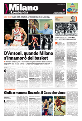 D'antoni, Quando Milano S'innamorò Del Basket