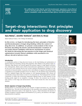 First Principles and Their Application to Drug Discovery