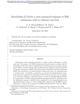 Interleukin-12 Elicits a Non-Canonical Response in B16