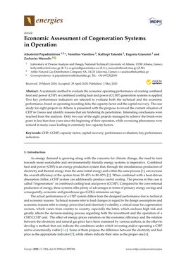 Economic Assessment of Cogeneration Systems in Operation