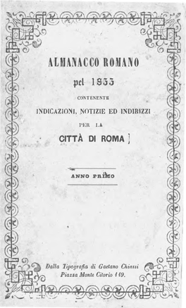 Almanacco Romano Pel 1855