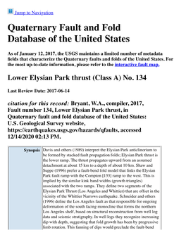 Quaternary Fault and Fold Database of the United States