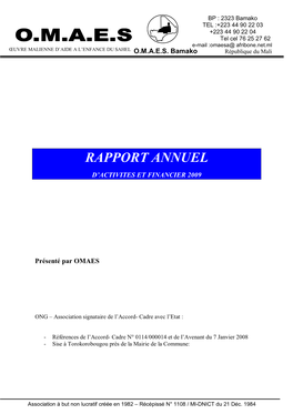 Rapport Annuel