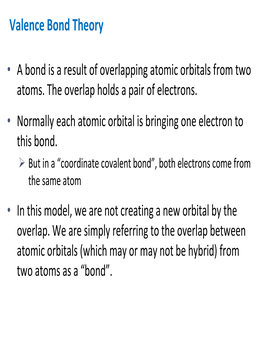 Valence Bond Theory