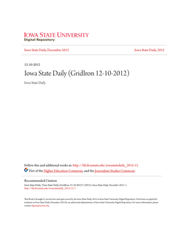 Iowa State Daily, December 2012 Iowa State Daily, 2012