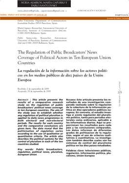 Revista Junio-10.Qxp12/5/1018:56Página205 European Union Regulation, Politicalnews, Pluralism, Key Words: Publicbroadcasters, Countries Studied