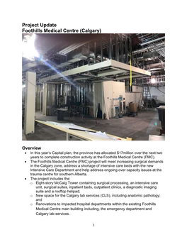 Project Update Foothills Medical Centre (Calgary)