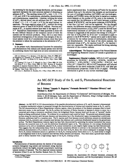 MCSCF Study of S1 and S2 Photochemical Reactions of Benzene