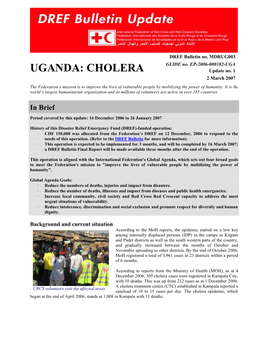 UGANDA: CHOLERA Update No