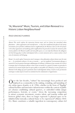 “Ai, Mouraria!” Music, Tourism, and Urban Renewal in a Historic Lisbon Neighbourhood1