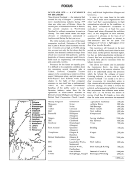 SCOTLAND 1979 — a CATALOGUE of DISASTERS West-Central