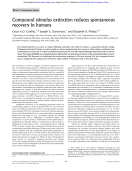 Compound Stimulus Extinction Reduces Spontaneous Recovery in Humans